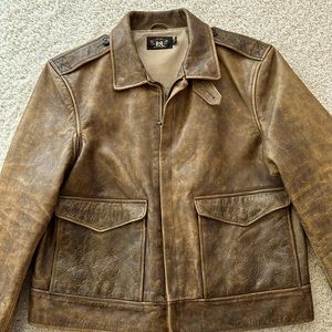Ralph Lauren leather bomber jacket.